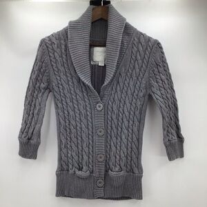 American Eagle Outfitters Gray Cable Knit Sweater